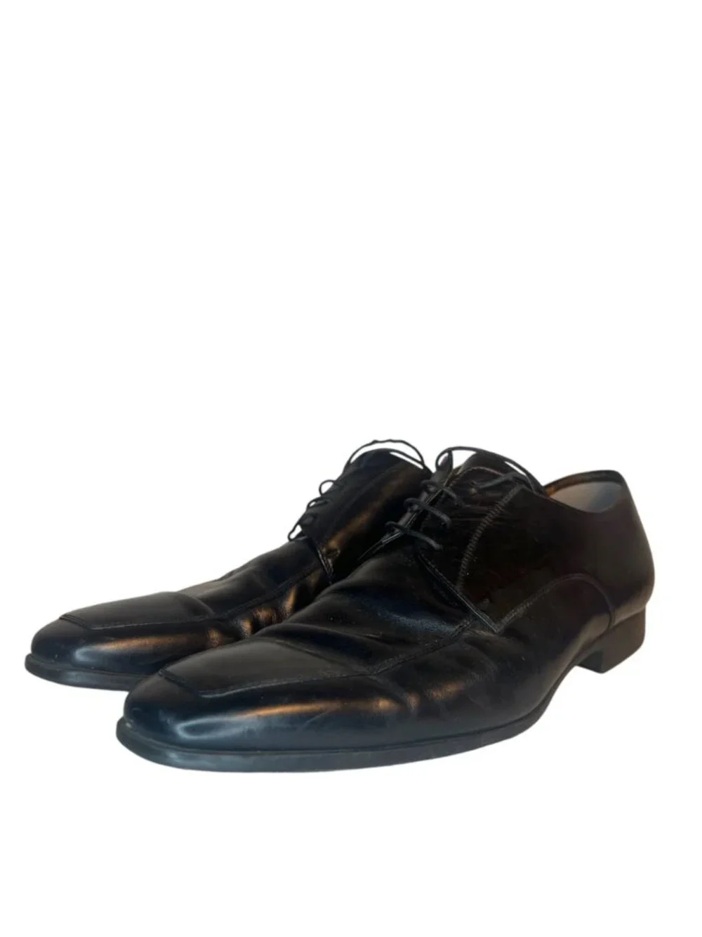 $700 Santoni Italian Leather Dress Shoes 8.5 Prichard Apron Toe Derby Oxford